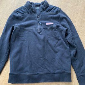 Vineyard Vines Quarter Zip Pullover Sweatshirt, Navy Blue, Logo